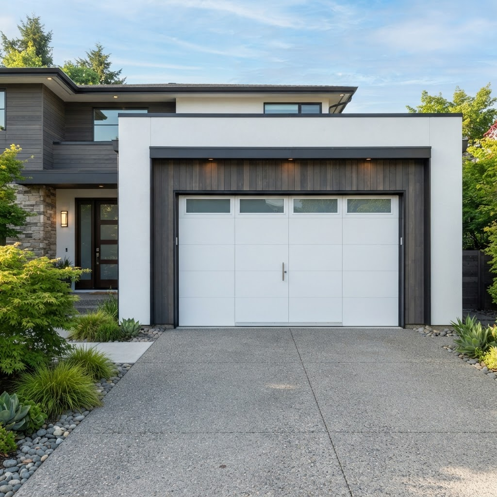 Modern White Garage Door